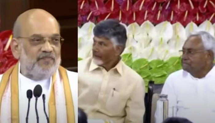 PM Modi के लिए भरे सदन से Amit Shah का धाकड़ ऐलान ताली बजाते रह गए Nitish Kumar और Chandrababu Naidu
